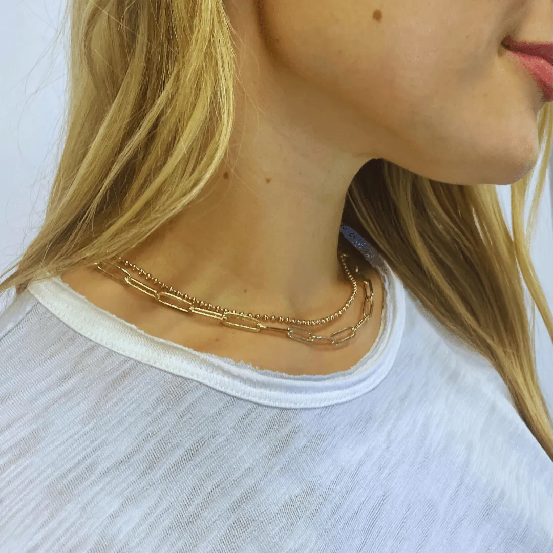 14k Gold-Filled Paperclip Extra Large Links Necklace - 16.5 Waterproof!