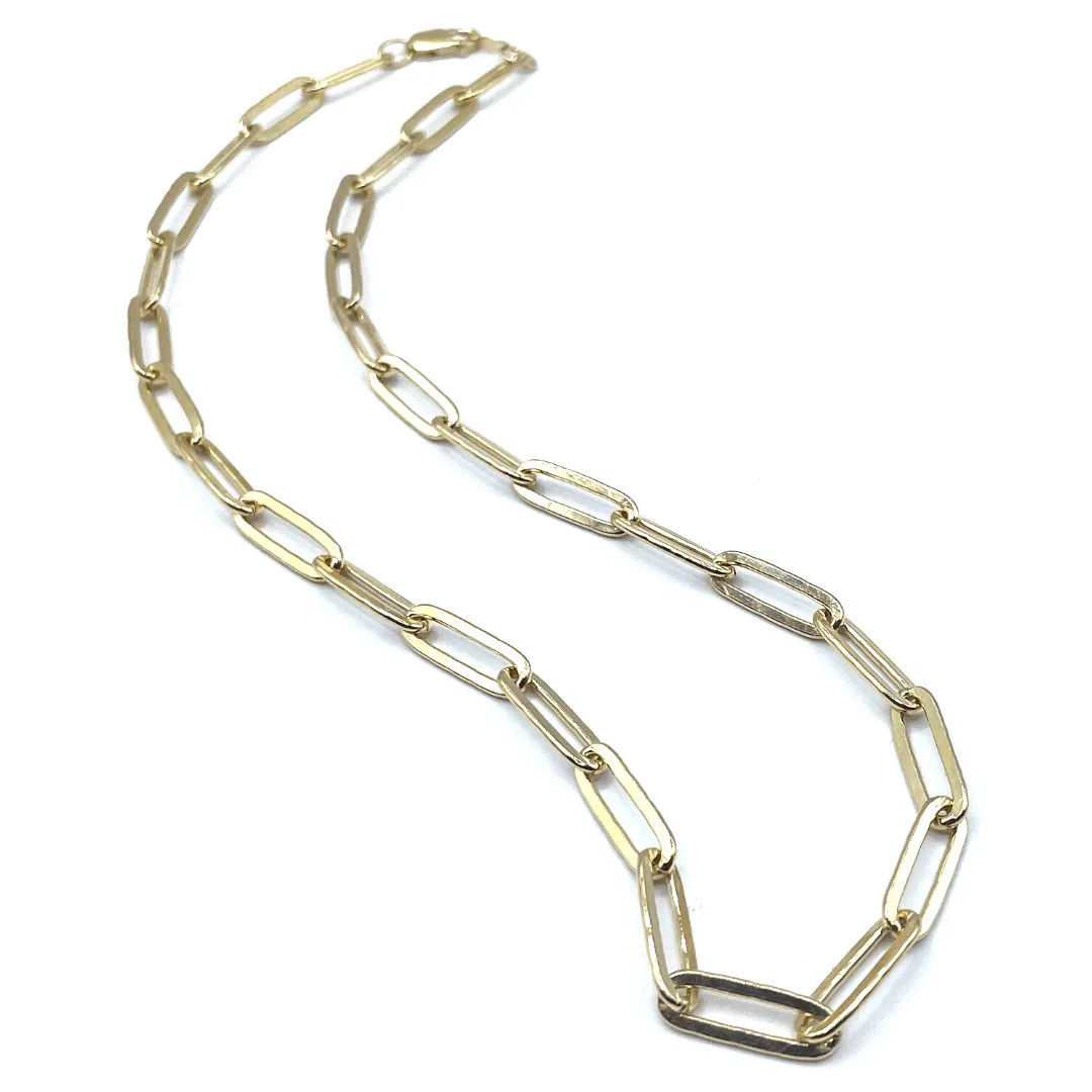 14k Gold-Filled Paperclip Extra Large Links Necklace - 16.5 Waterproof!