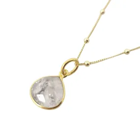 18ct Gold Plated Herkimer Diamond Crystal Necklace