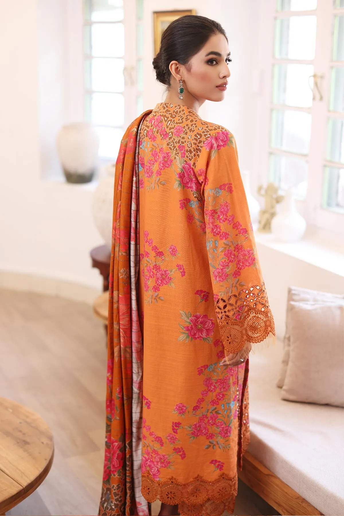 3-PC UNSTITCHED EMBROIDERED KHADDAR SUIT WITH PRINTED WOOL SHAWL CCW3-01