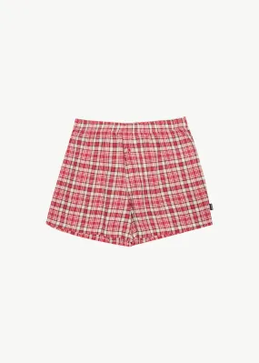 AFENDS Mens Check Out - Boxer Brief One Pack - Red Check