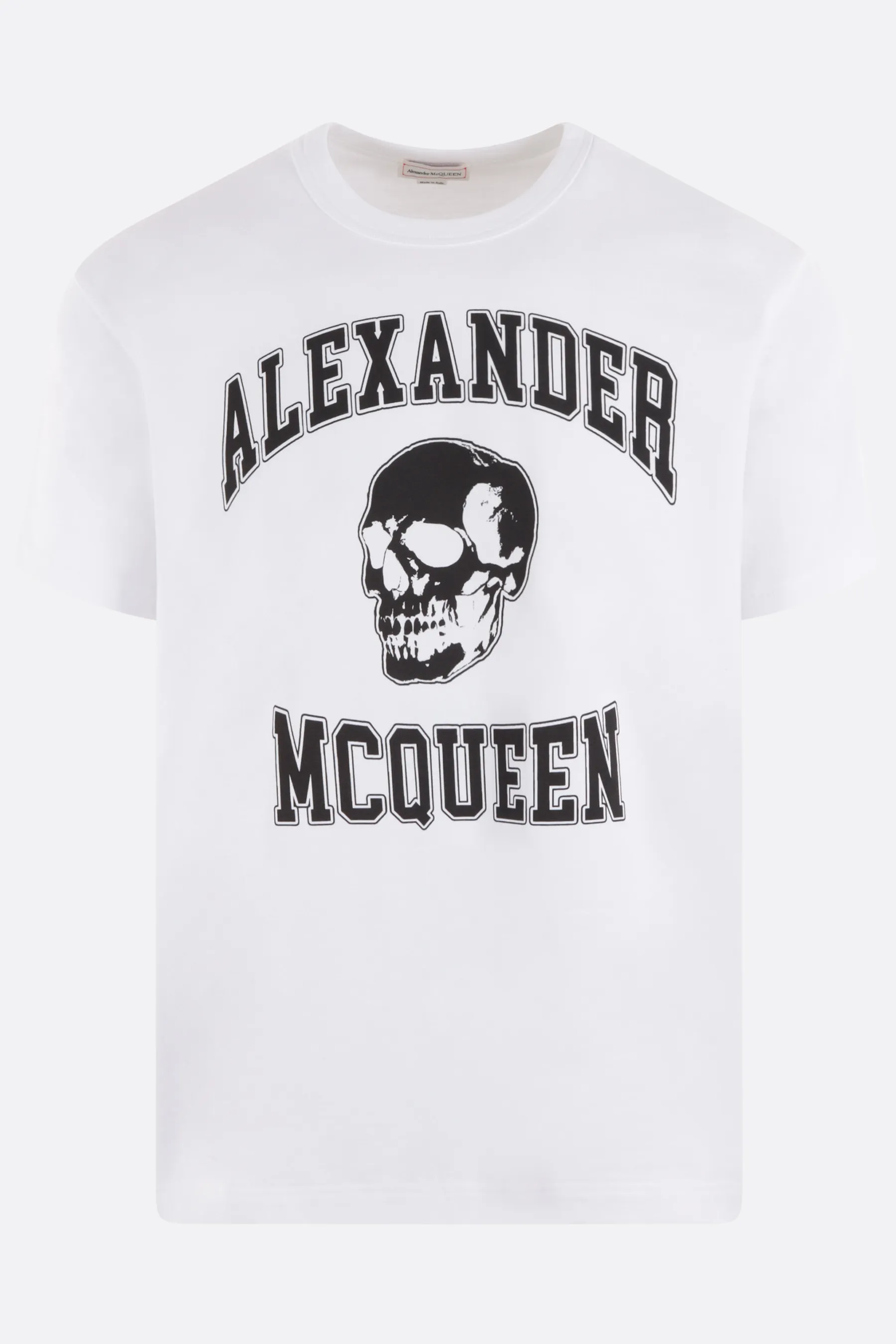 alexander mcqueen  |Crew Neck Skull Plain Short Sleeves Logo Crew Neck T-Shirts