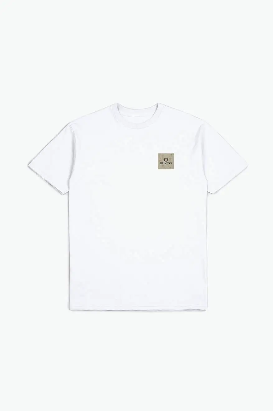 Alpha Square S/S Standard Tee - White/Washed Navy/Sepia