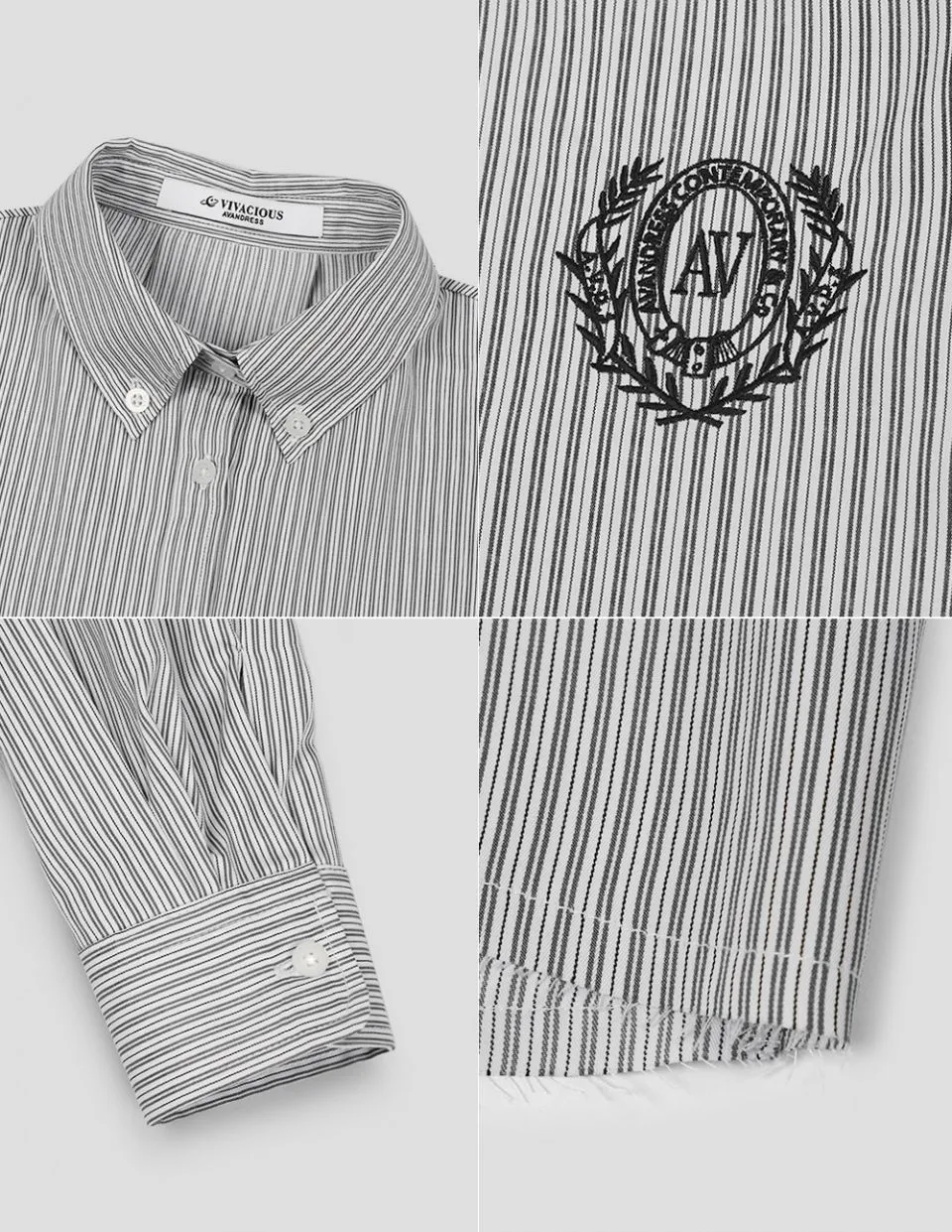 AVANDRESS  |Stripes Casual Style Street Style Long Sleeves Logo