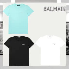 BALMAIN  |Street Style Plain Cotton Short Sleeves Logo Luxury T-Shirts