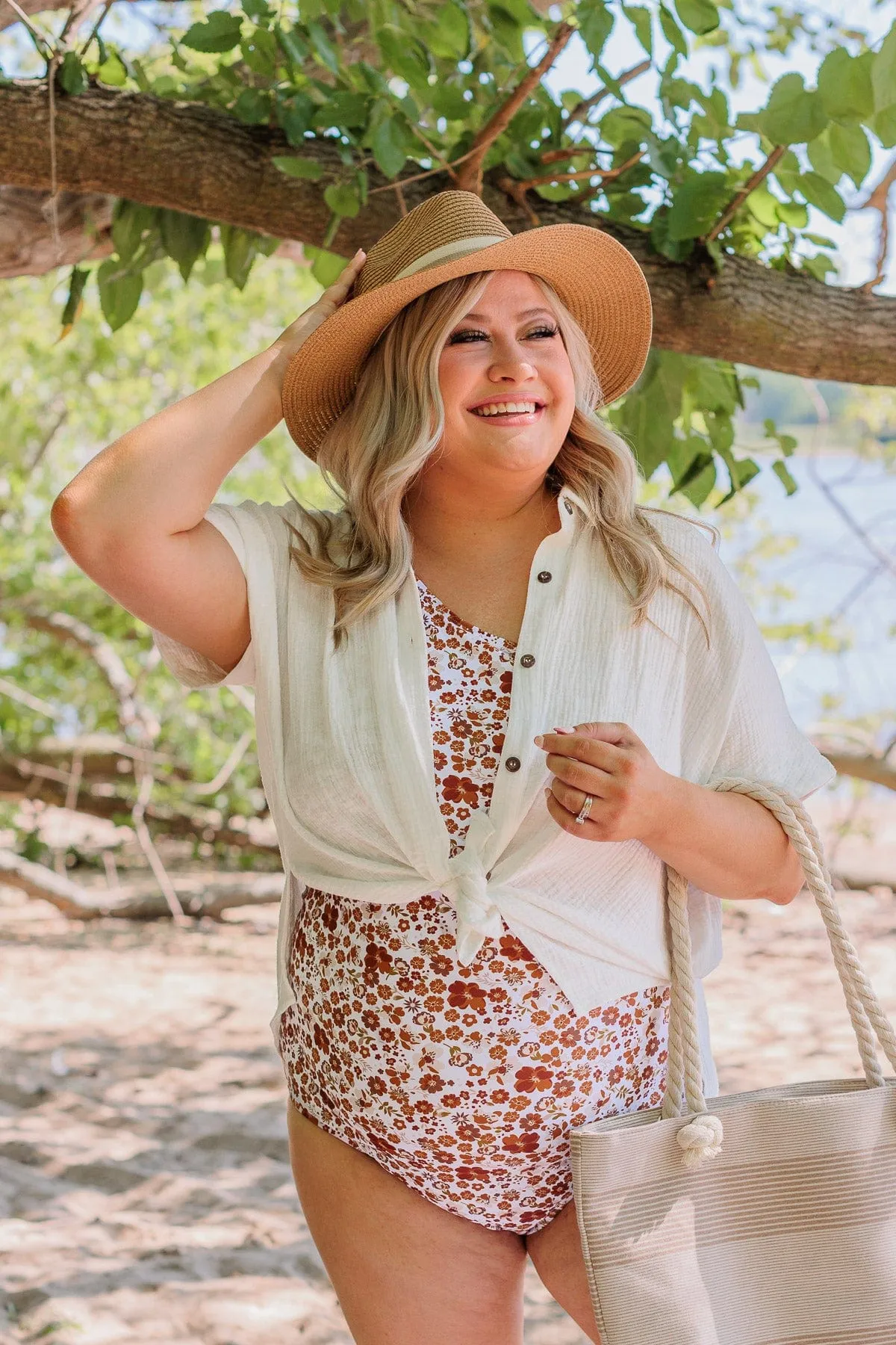 Beautiful Reflection Button Top- Off White