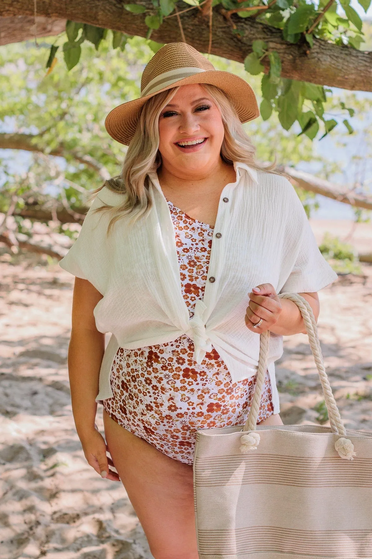 Beautiful Reflection Button Top- Off White