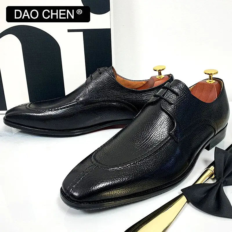 BLACK BROWN SPLIT TOE LUXURY DERBY MEN DRESS SHOE BUSINESS OFFICE WEDDING FORMAL SHOES FOR MEN