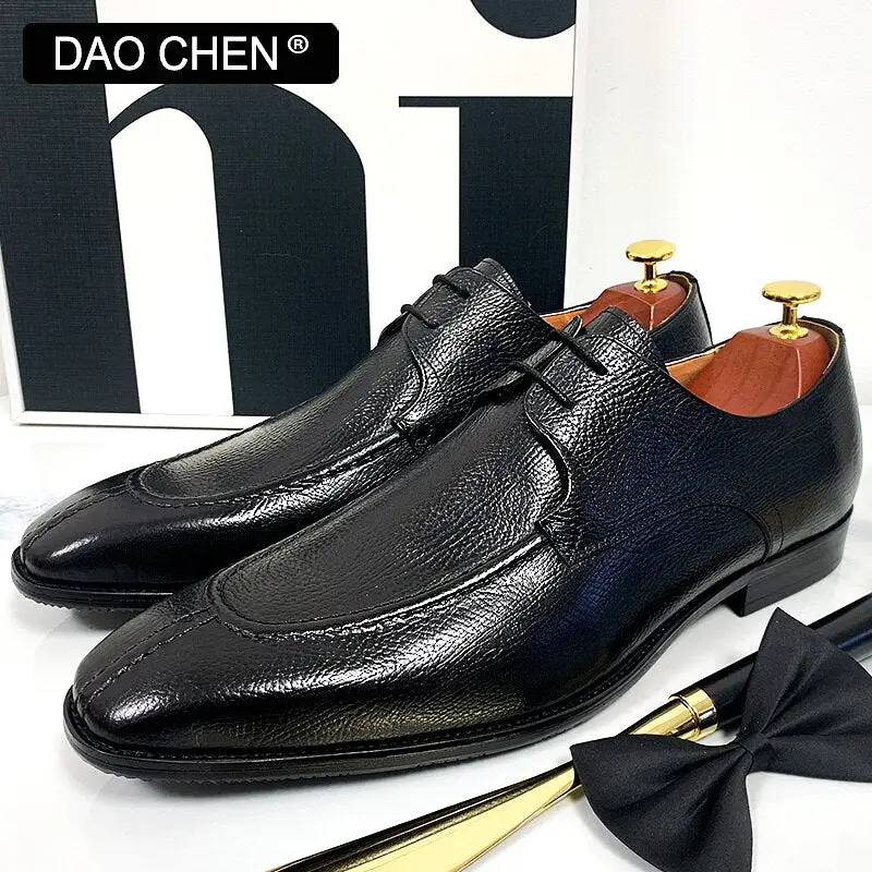 BLACK BROWN SPLIT TOE LUXURY DERBY MEN DRESS SHOE BUSINESS OFFICE WEDDING FORMAL SHOES FOR MEN