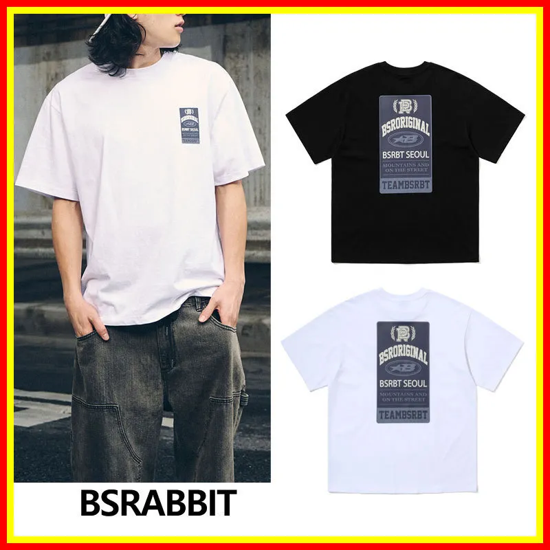 BSRABBIT  |Street Style U-Neck Cotton Short Sleeves T-Shirts