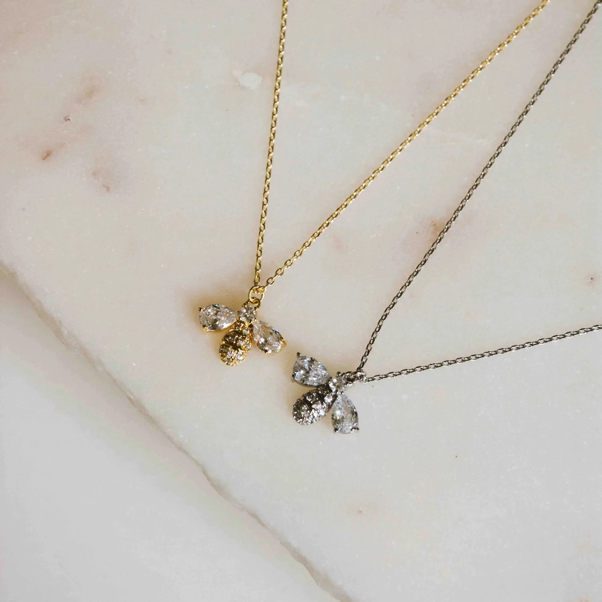 Buzzing Bee Crystal Necklace