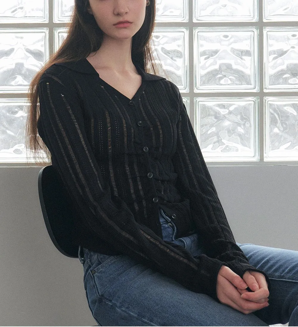 citybreeze  |Stripes Casual Style Street Style Long Sleeves Lace