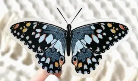 Clear Blue Speckled Butterfly Sticker