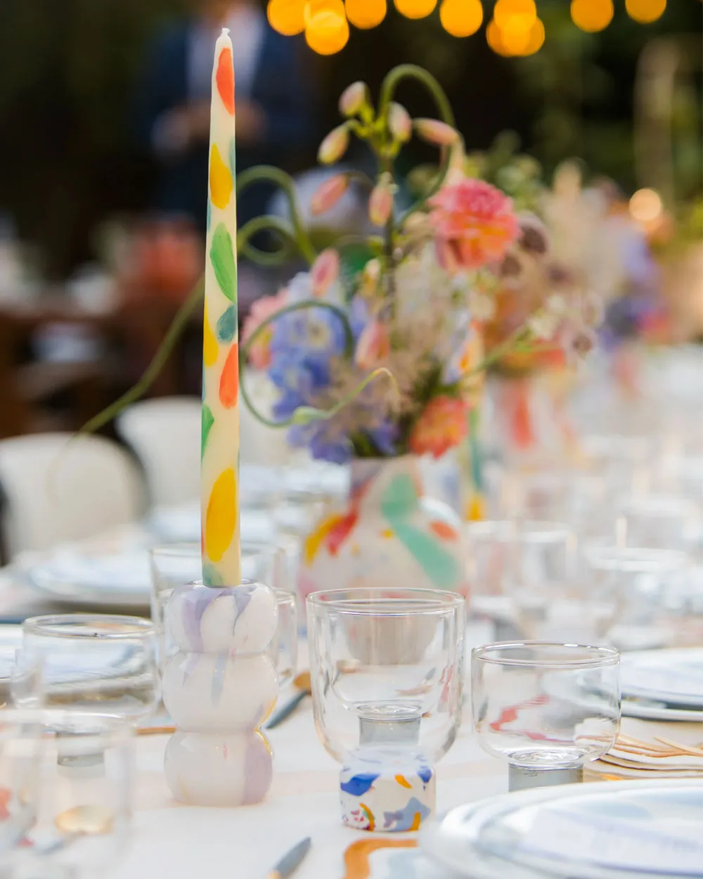 Colorblock Confetti Glass Tumblers