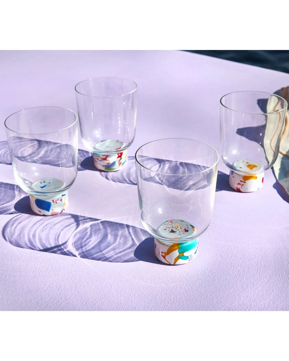 Colorblock Confetti Glass Tumblers