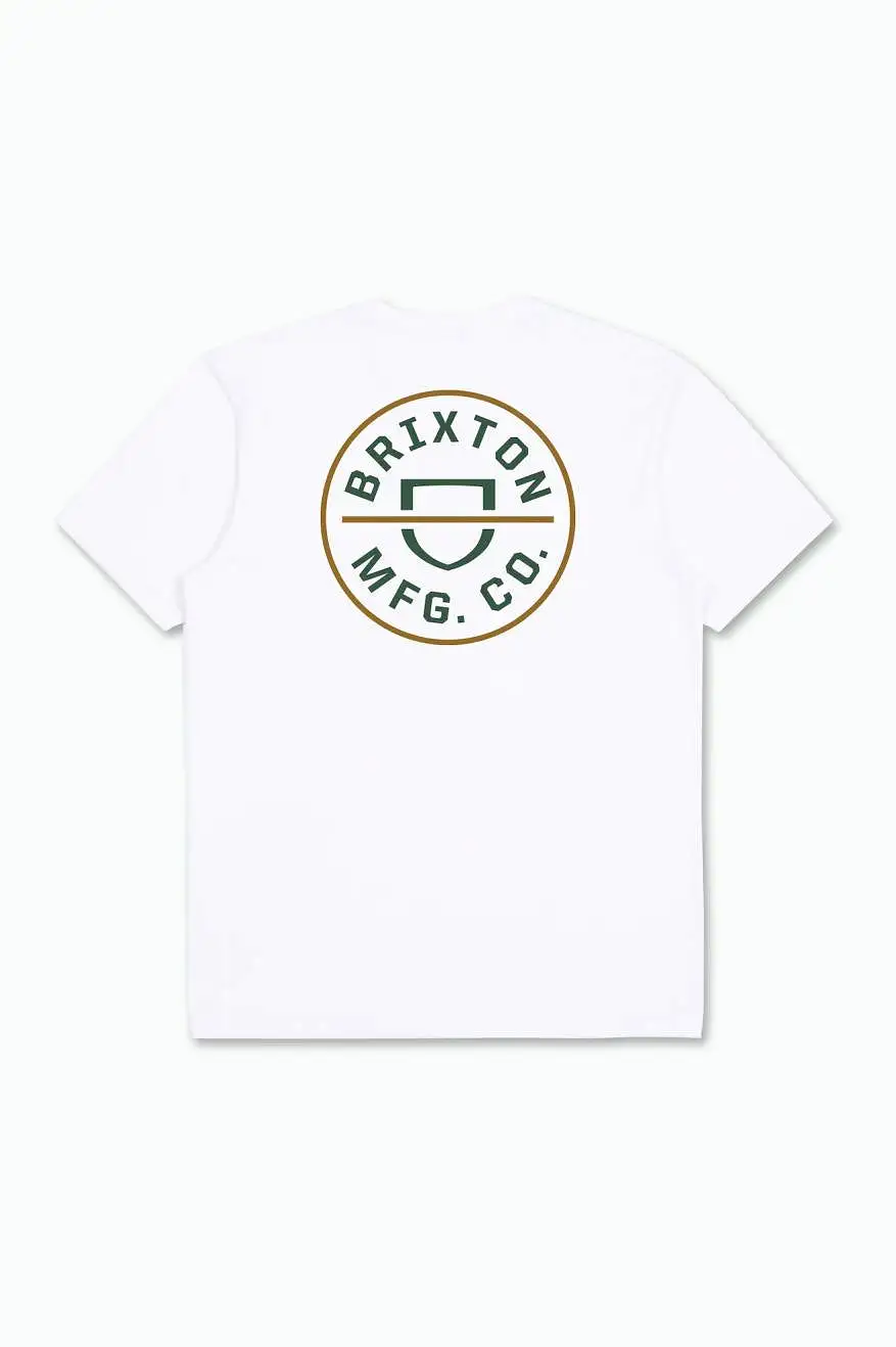 Crest II S/S Standard Tee - White/Pine Needle/Golden Brown