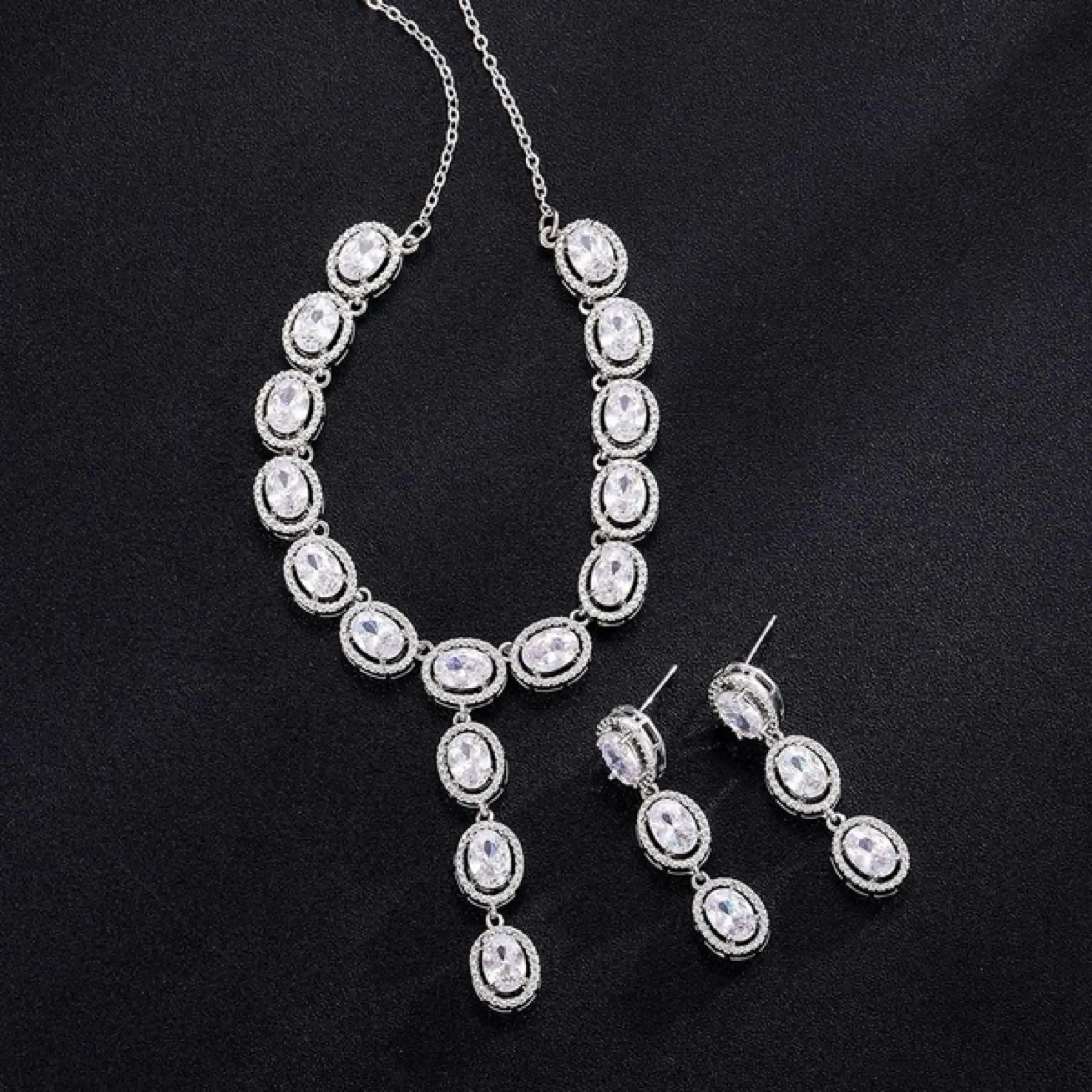 Crystal Necklace And Earrings Set