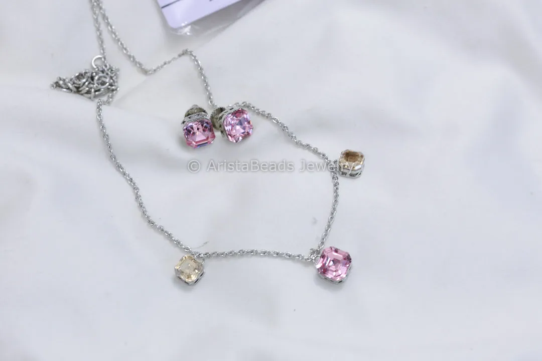 Dainty Austrian Swarovski Crystal Necklace Set