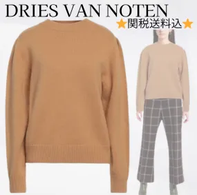 Dries Van Noten  |Casual Style Wool Plain Elegant Style V-neck & Crew neck