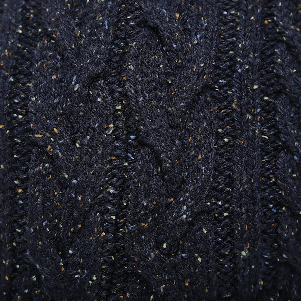 Edwin Oiler Dots Yarn Wool Blend BeanieNavy