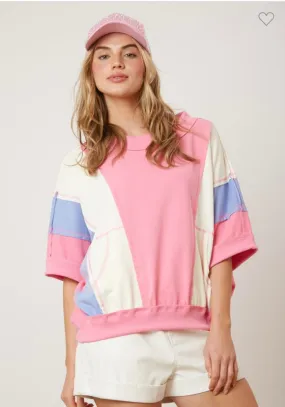 FF Pink Multi Colorblock Top