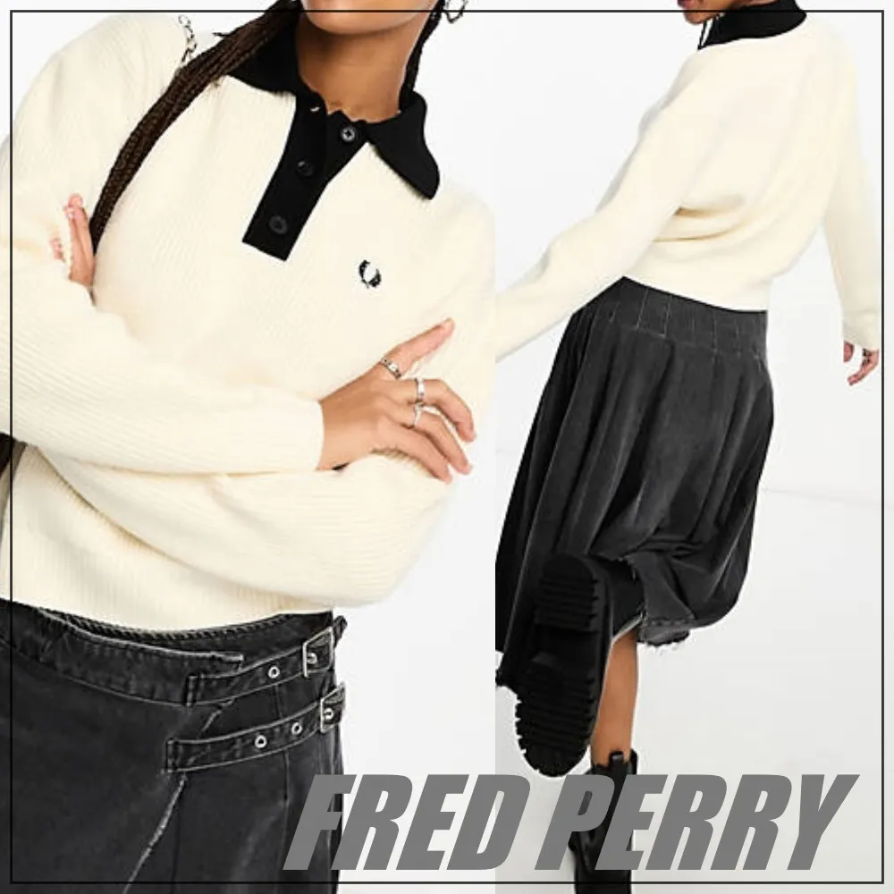 FRED PERRY  |Casual Style Street Style Long Sleeves Plain Logo