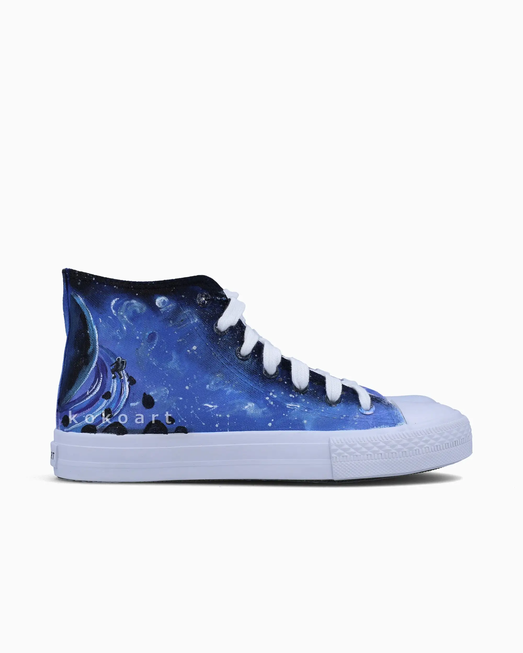 Galaxy with Planets and Astronaut Hand Painted Shoes