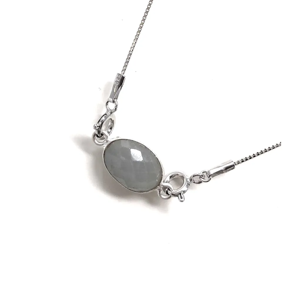 Gemstone Necklace, Layering Necklace, Minimalist Jewelry, Sterling