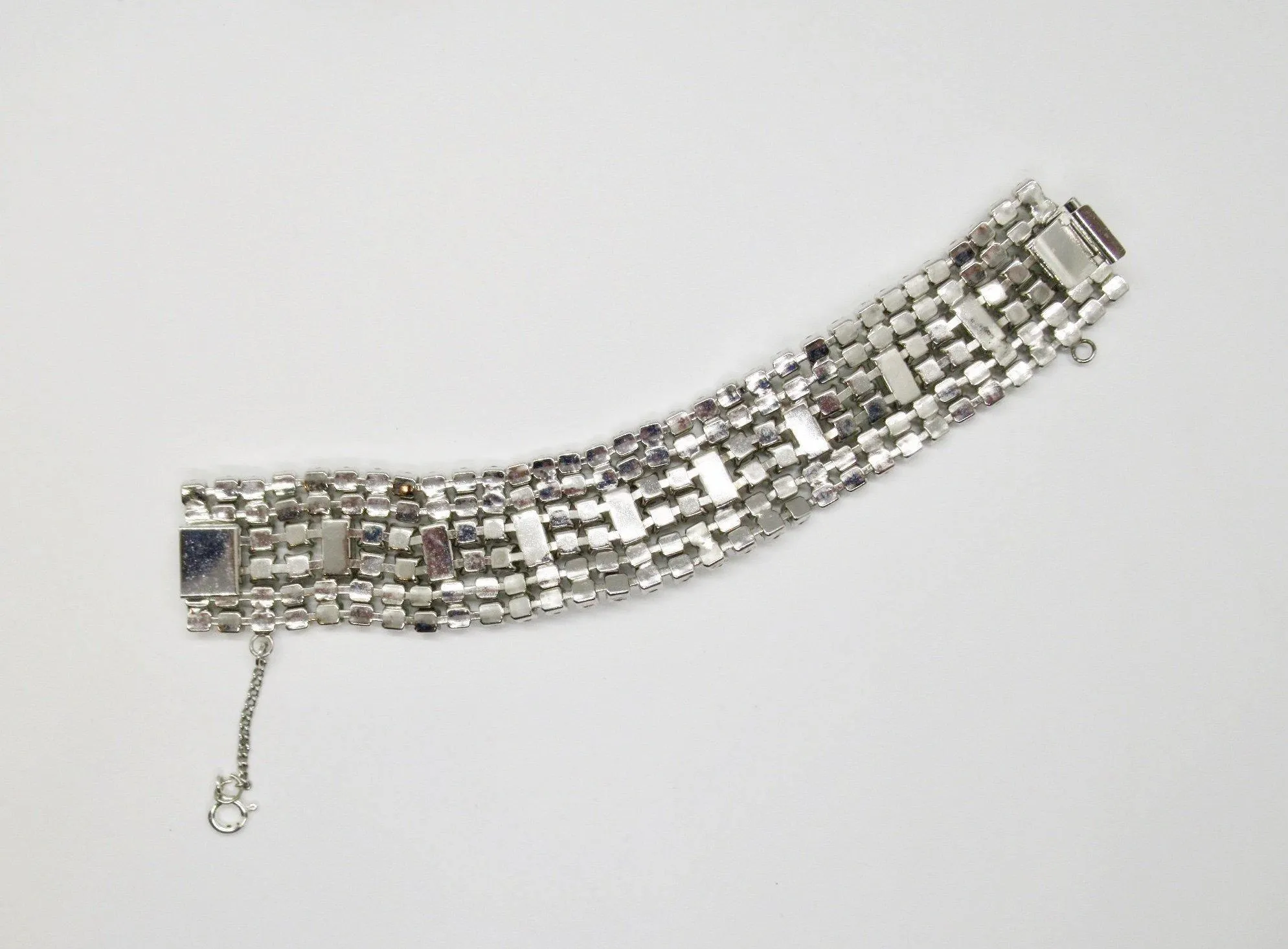 Glamorous Six Row Vintage Rhinestone Bracelet