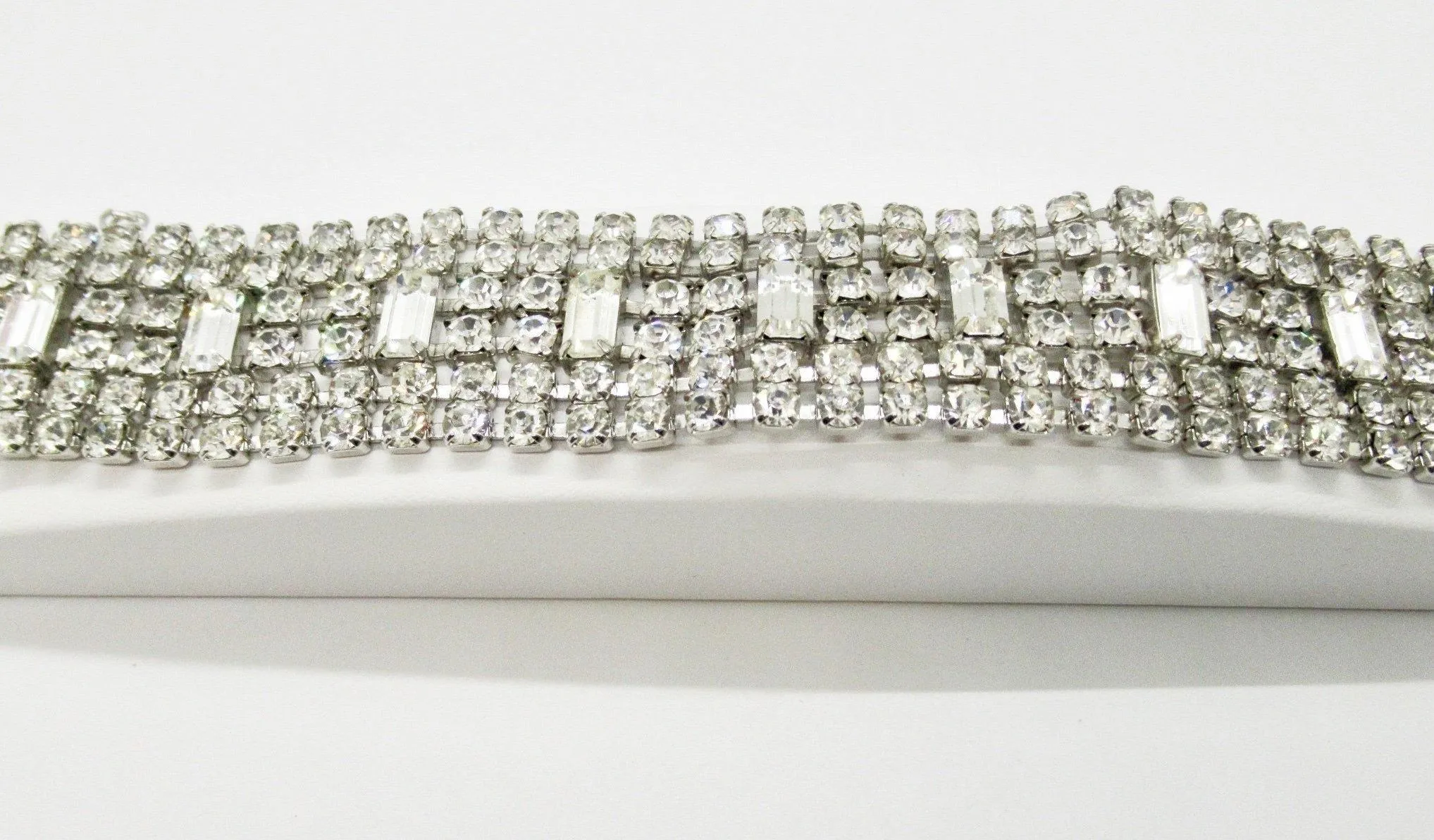 Glamorous Six Row Vintage Rhinestone Bracelet