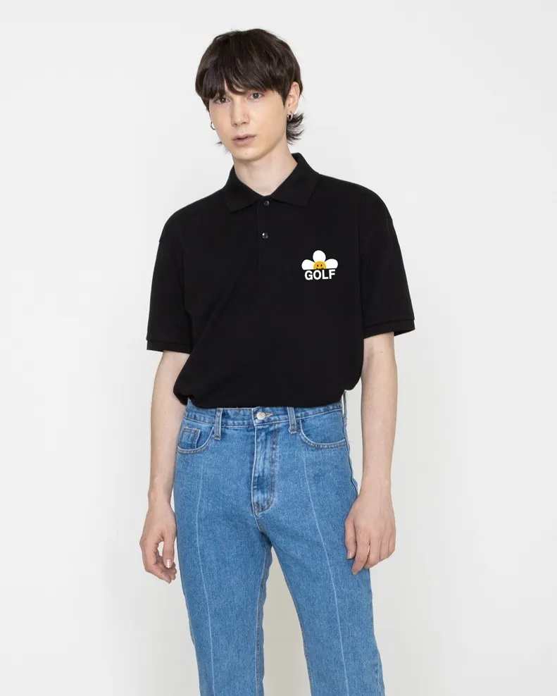 GRAVER  |[GRAVER]★GOLF FLOWER SMILE PIQUE SHORT SLEEVE T-SHIRT