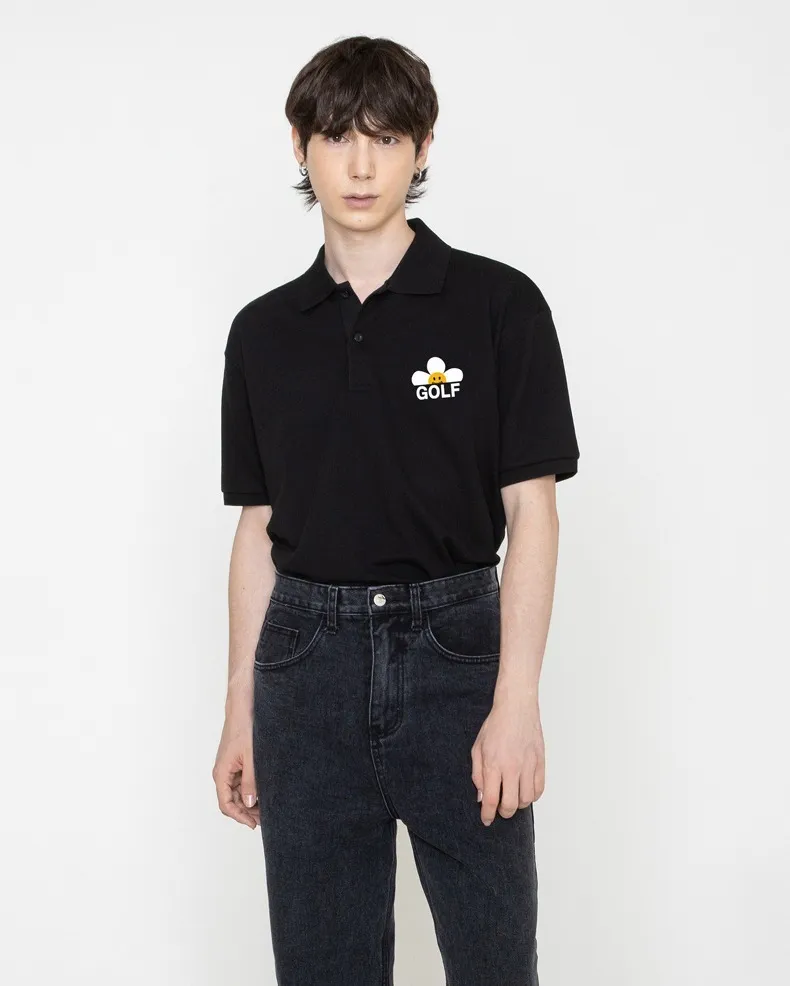 GRAVER  |[GRAVER]★GOLF FLOWER SMILE PIQUE SHORT SLEEVE T-SHIRT