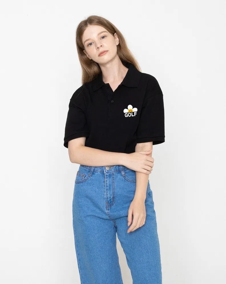 GRAVER  |[GRAVER]★GOLF FLOWER SMILE PIQUE SHORT SLEEVE T-SHIRT