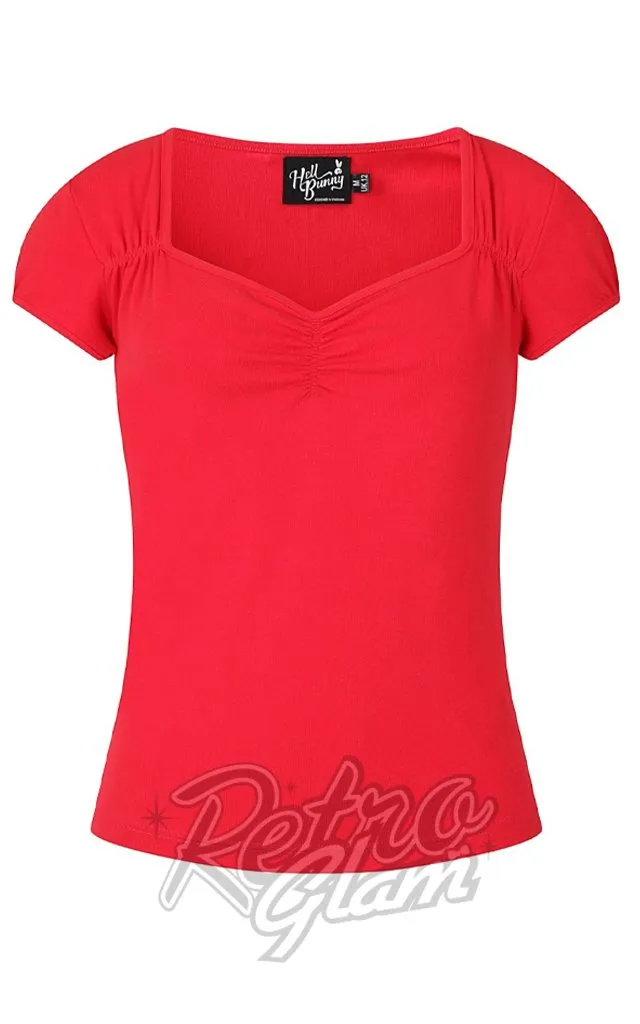 Hell Bunny Mia Top in Red