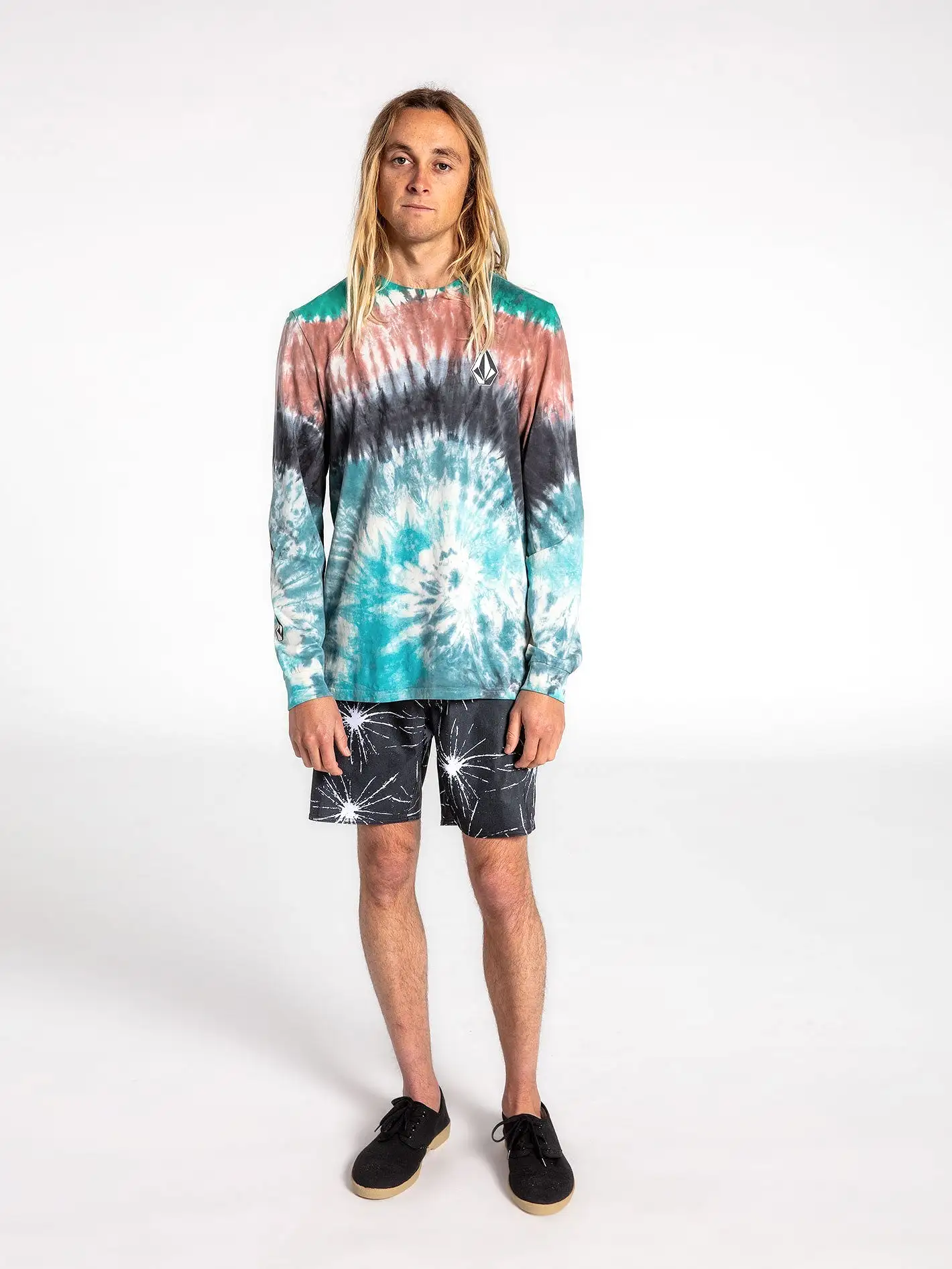 Iconic Stone Dye Long Sleeve Tee - Tie Dye