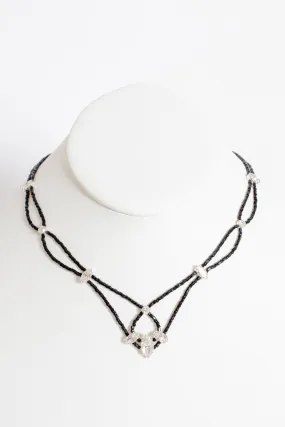 Jet Clear Crystal Necklace