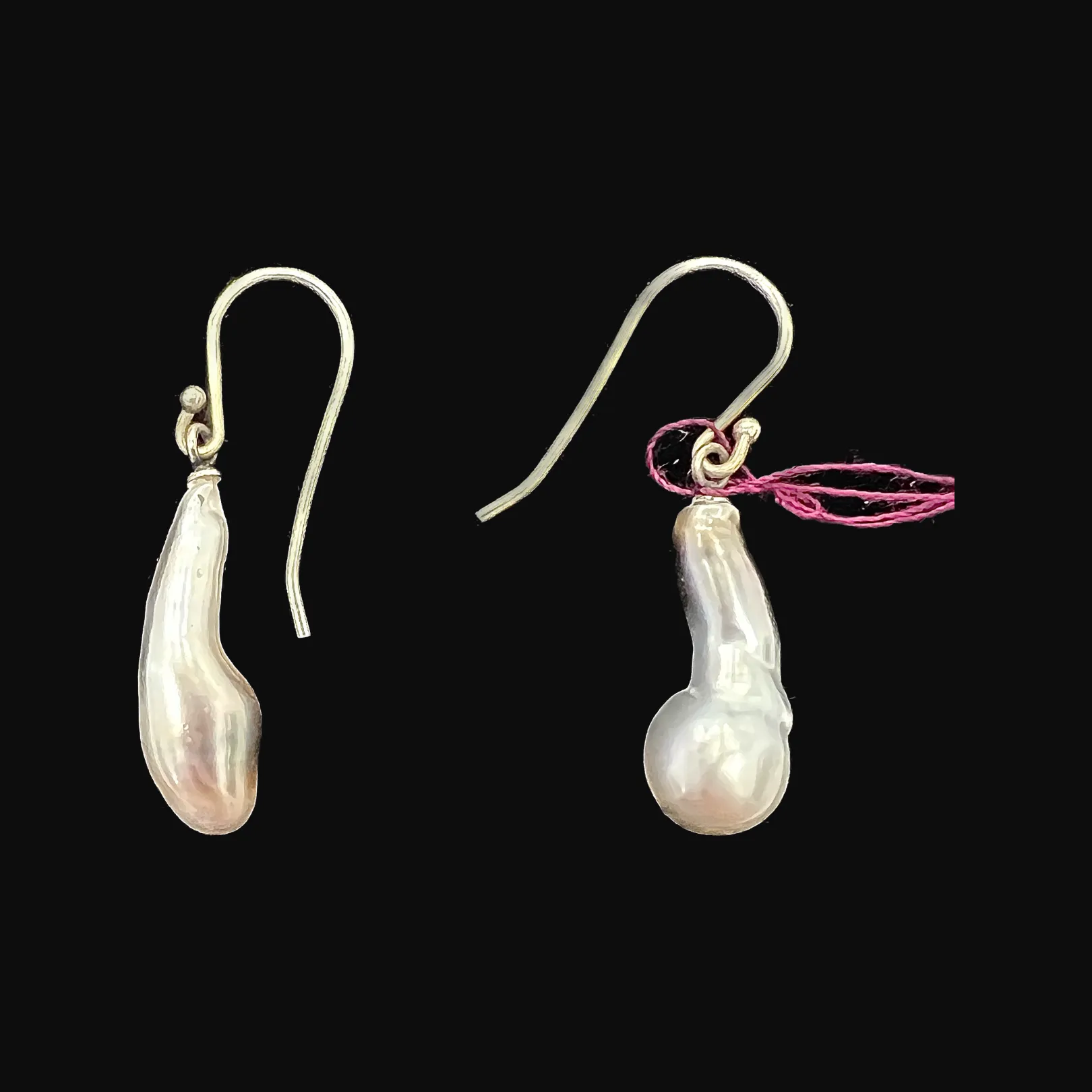 Keshi Pearl Earrings (Sterling Wires)  by Jan Hartley