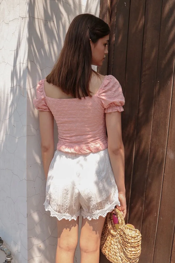 KEYHOLE EYELET CROP (BLUSH)