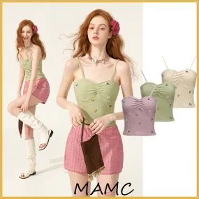 MAMC  |Flower Patterns Casual Style Blended Fabrics Street Style