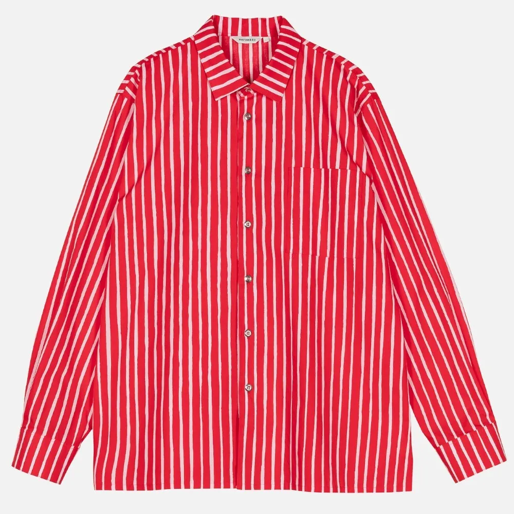 marimekko  |Stripes Casual Style Unisex Long Sleeves Cotton Office Style