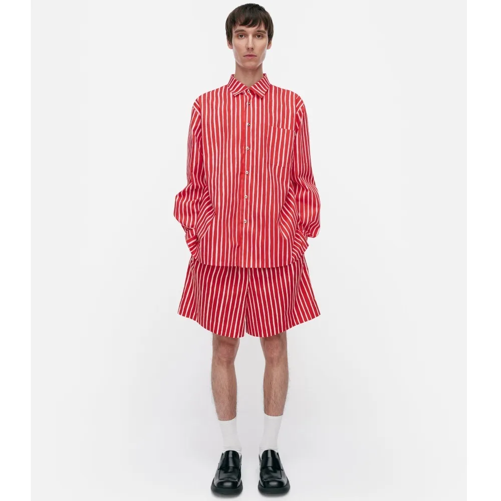 marimekko  |Stripes Casual Style Unisex Long Sleeves Cotton Office Style