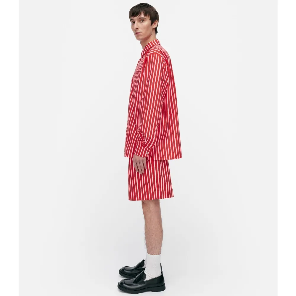 marimekko  |Stripes Casual Style Unisex Long Sleeves Cotton Office Style