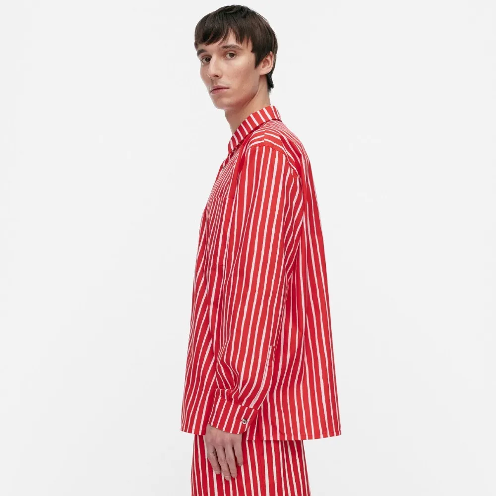 marimekko  |Stripes Casual Style Unisex Long Sleeves Cotton Office Style