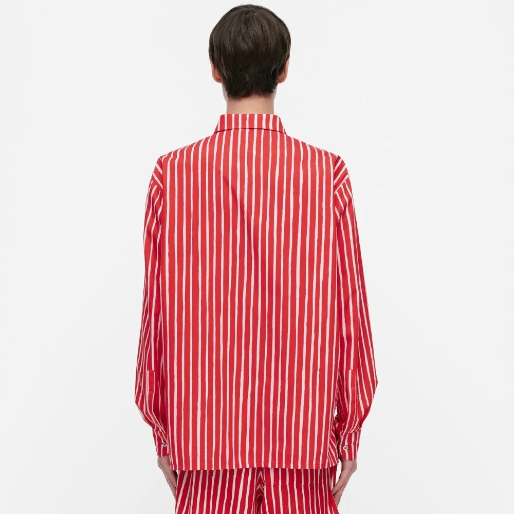 marimekko  |Stripes Casual Style Unisex Long Sleeves Cotton Office Style