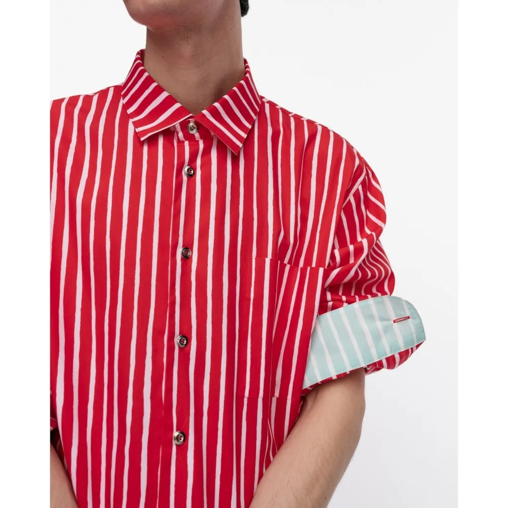 marimekko  |Stripes Casual Style Unisex Long Sleeves Cotton Office Style