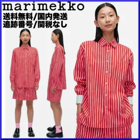 marimekko  |Stripes Casual Style Unisex Long Sleeves Cotton Office Style