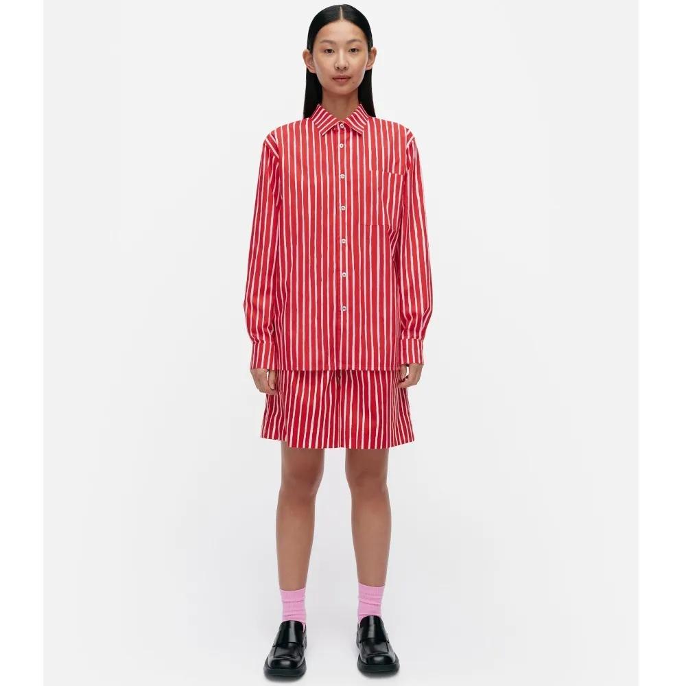 marimekko  |Stripes Casual Style Unisex Long Sleeves Cotton Office Style