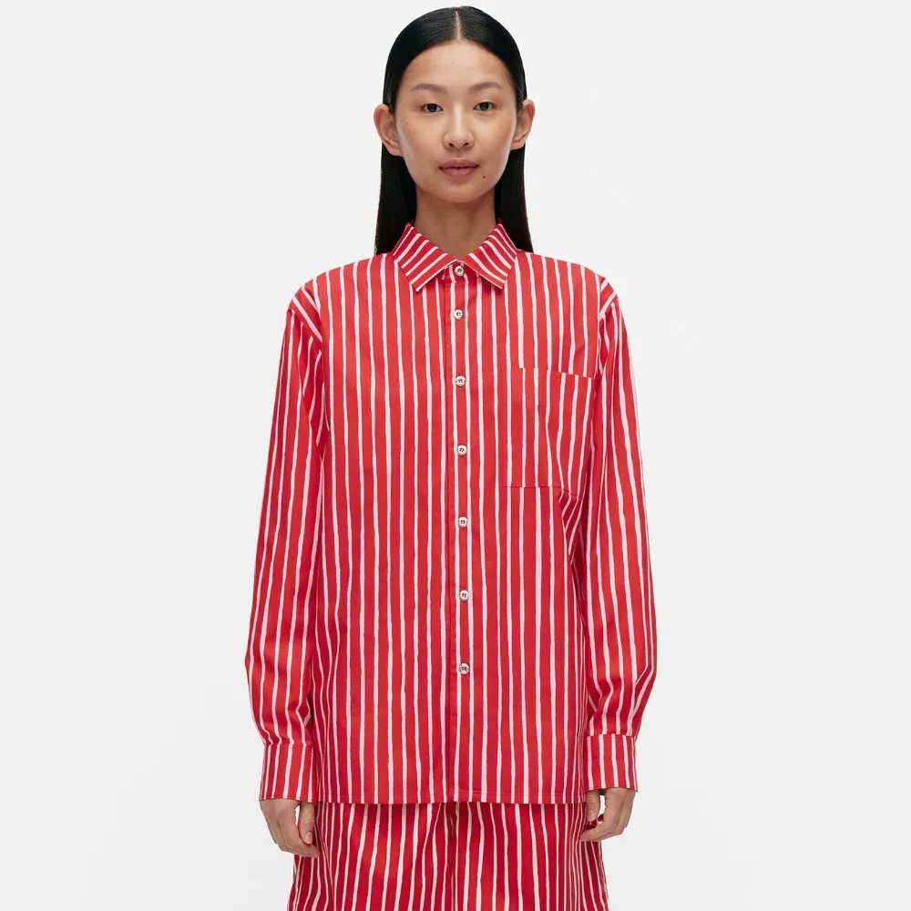 marimekko  |Stripes Casual Style Unisex Long Sleeves Cotton Office Style