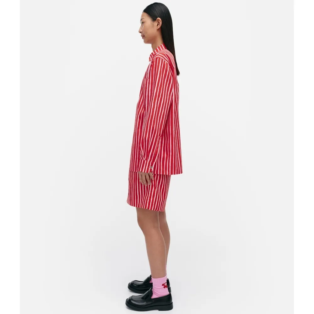 marimekko  |Stripes Casual Style Unisex Long Sleeves Cotton Office Style