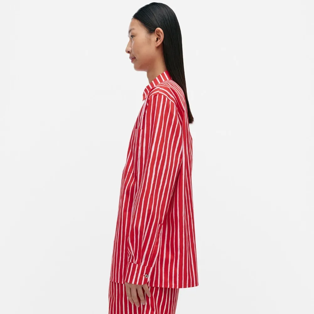 marimekko  |Stripes Casual Style Unisex Long Sleeves Cotton Office Style